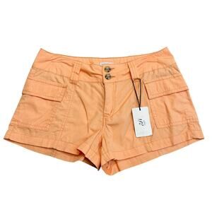 Sincerely Jules Cargo Shorts WMNS 1/25 Orange Mid Rise Two Button Zip Fly Cotton